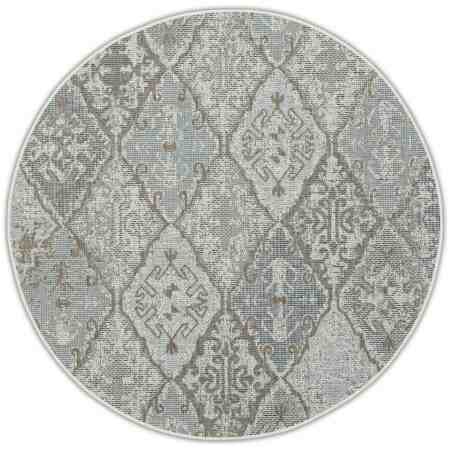 Venkovní koberec kulatý šedý BRIGHTON