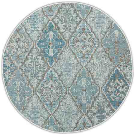 Venkovní koberec kulatý BRIGHTON Modrý
