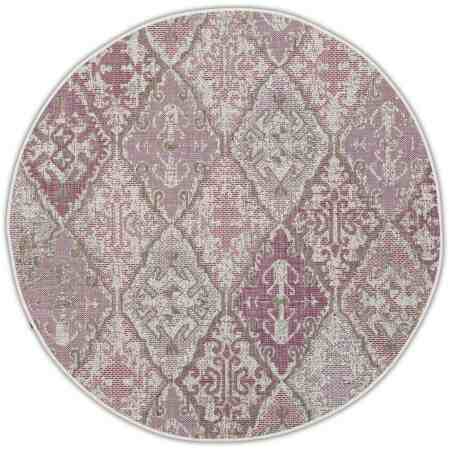 Venkovní koberec kulatý BRIGHTON fialový